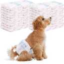 Disposable Dog Diapers Female 90 Count Doggie Diapers for Female Dogs (Waist 10-16.5 in S) Super Absorbent Small Doggie Diapers for Heat Excitable Urination or Incontinence - Pink