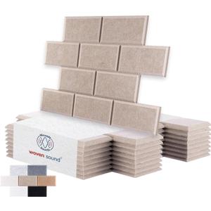 WoveN SounD Brick Acoustic Panels, Deep Camel, 8 Pack, 16x12 in | Self-Adhesive, Peel and Stick, NRC 0.95, Seamless Brick, Refined Sound, Home, Studio, Office, Theater