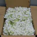 Ouddy Decor 24 Bundles Artificial Flowers for Outdoors Decoration Fake Silk Morning Glory Flowers Faux Eucalyptus Plants UV Resistant for Porch Patio Garden Spring Summer Home Decor, White