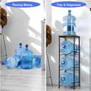 OYEAL 5 Gallon Water Bottle Jug Holder 3-Tier Water Bottle Holder Organizer with Top Shelf, Heavy Duty Water Dispenser Stand Rack for Kitchen Living Room Office, Rustic Brown