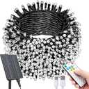 SOLARBABY Solar Christmas Lights Outdoor,142Ft 400 LED White Solar String Lights Outdoor with Remote,19 Modes Waterproof Christmas String Light for Garden Patio Xmas Tree Christmas Decoration