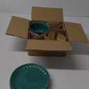 TP 12-Piece Dinnerware Set, Melamine Dishes Set with Bowls and Plates, Non-breakable and Lightweight Dinner Service for 4, Teal