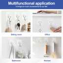 2 x Adhesive Wall Hooks for Hanging Heavy Duty Coat - 13LBS (Max) Transparent Waterproof Hook Multiple Uses Stainless Steel Hooks for Shower Kitchen Bathroom Office Utility Hook 10 Pack