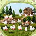 4 x Suzile 50 Pcs Mini Resin Chicken Figurine Mini Hen Decor Miniature Chickens Figurine Ornament Farm Animals Model for Garden Moss Landscape Farmhouse Home Decoration DIY Crafts (Cute)