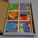 Montessori Toys for Toddlers 1-3,Wooden Magnetic Fishing Game Educational Shape & Color Sorting for Kid 3-5,Boy Girl Preschool Learning Motor Skill Matching Activity Toy for Age 2-4 (Box)