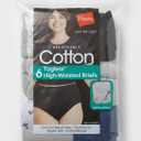 Hanes Women's Underwear Briefs Pack, 6-Pack, Cotton Panties for Women, Moisture-Wicking, Full Coverage
