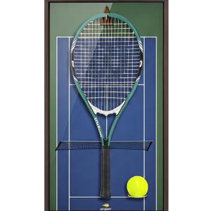 Tennis Racket Display Kit, Including Accessories and Tennis Ball Display, Wall Mounted Sport Decor with Wooden Frame-Show Your Racket and Tennis Ball in Grand Court