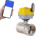 Smart electric valve 1 1/2 inch ball valve Tuya APP smart wifi water valve, 24V electric actuator AC110V-230V power adapter and automatic return setting. Smart timing water valve DN40MM