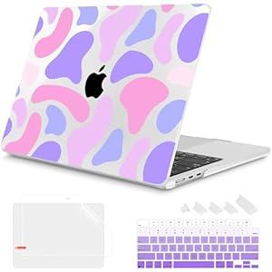Mektron Designed for 2025/ 2024/ 2023 MacBook Air 15 INCH M4 A3241 / M3 A3114 / M2 A2941 Case, Printed Plastic Hard Shell Cover with 15.3" Liquid Retina Display Touch ID, Colorful Cow Leopard