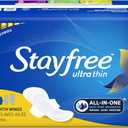 Stayfree Ultra Thin Regular Pads with Wings For Women, Reliable Protection and Absorbency of Feminine Moisture, Leaks and Periods, 36 count
