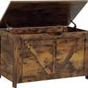 Storage Chest, Storage Bench, Retro Toy Box Organizer with U-Shaped Cut-Out Pull, 29.5" L15.7" W 17.7H, Entryway Storage Bench with 2 Hinges,Supports 300 lb, Easy Assembly, Rustic Brown