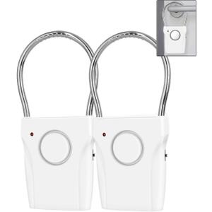 Door Handle Alarm with Vibration Triggered 120dB Alarm Audible up to 550FT Away Hangs on Door Knob or Handle for Travelling, Hotel, Apartment, Home Security(Pack of 2)