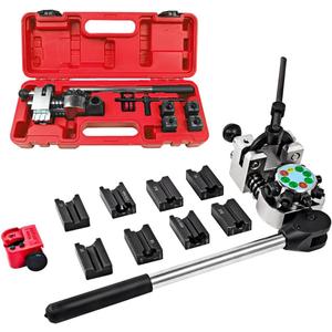 Professional Brake Line Flaring Tool, 45 Degree Single Flare, Double Flare, Bubble Flare Tool Kit, for 3/16", 1/4", 5/16", 3/8" Stainess Steel Tube and Copper Tube