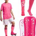 Soccer Shin Guards 14-16 Kids Youth with Sock Sleeves, XL