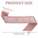 Birthday Sash with Rose Gold Glitter - Adjustable Satin Birthday Girl Sash for Women, Perfect Party Decoration & Photo Prop for 18th, 21st, 30th, 40th, 50th Birthday Celebrations