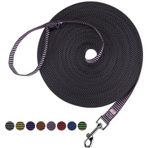 Hi Kiss Dog/Puppy Obedience Recall Training Agility Lead -  100ft Training Leash - Great for Training, Play, Camping, or Backyard(100ft,BL+PK)