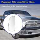 Compatible with 2010-2020 Dodge Ram 1500 2500 3500 4500 5500 Left Side Lower Convex Mirror Glass Replacement, Suitable for Towing Mirrors, Includes Rear Mounting Bracket