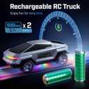 WayEee 1/24 Remote Control Car Cyber RC Truck, RC Cars with Colorful Lights | 2.4GHz remote control, 2 rechargeable batteries 18KM/H racing car toy pvc shell for kids boys girls birthday gifts
