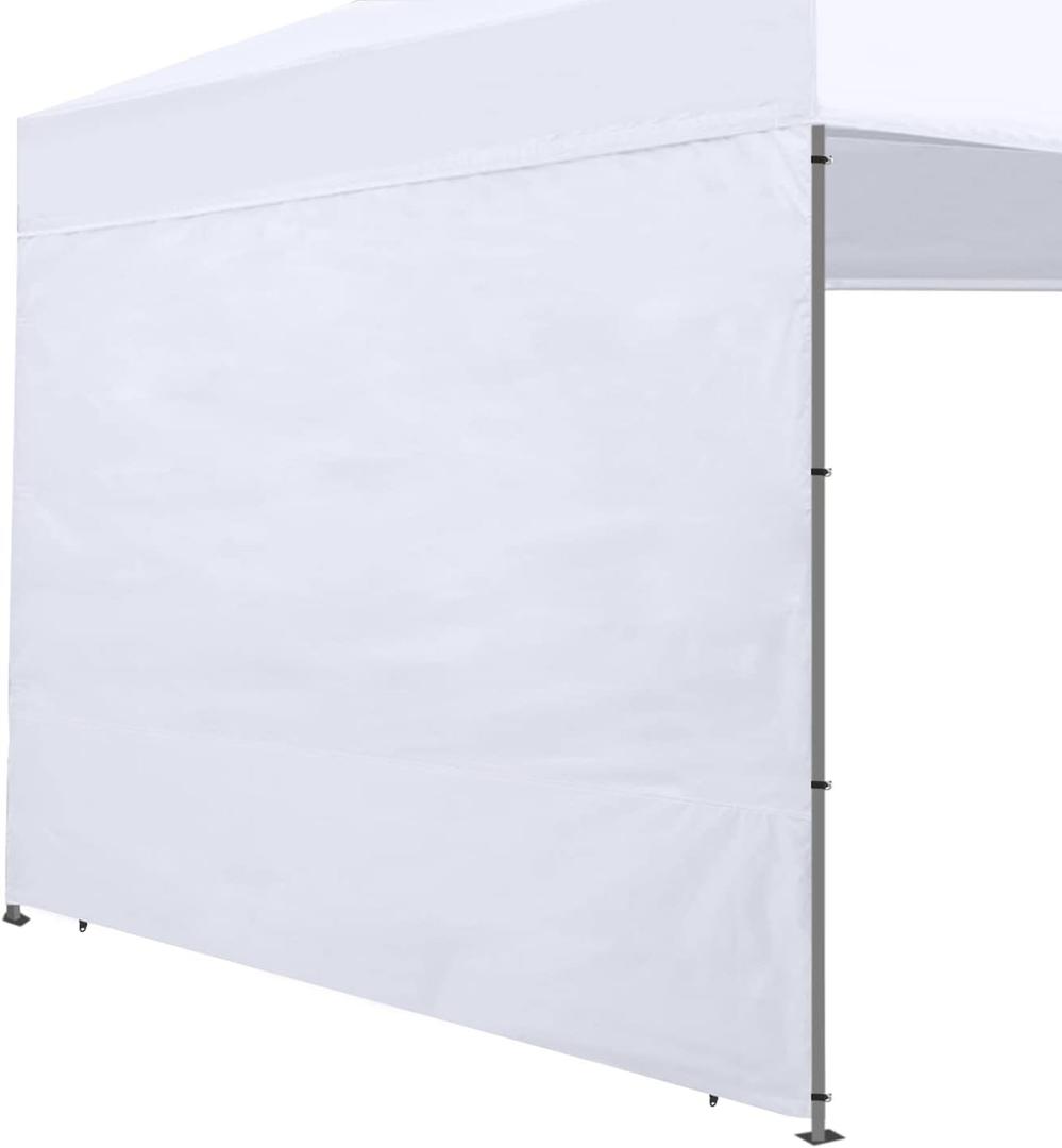 Instant SunWall for 10x10 Pop Up Canopy, Canopy Walls 10x10 for Outdoor Instant Canopies,1 Pack Sidewall Only (White) (Silver-coated White)
