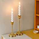 BEAHOT Gold Candle Holders, Set of 3 with Matching Candle Snuffer – Elegant Durable Non-Slip Candlestick Holders for Christmas Decorations Wedding Centerpiece, Dining Table & Home Gift Display