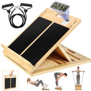 15.7x20 Inches Anti-Slip Slant Boards for Exercise, Adjustable Wooden Slant Board for Calf Stretching with Stretch Strap, for Leg, Knees, Heel, Ankle,Stretching, Plantar Fasciitis (220 LBS Capacity)