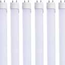 6pcs 2FT 10W T8 Tube Light White Daylight 6000k T8 LED Bulbs Household Lights Ballast Bypass G13 Base 2 Foot Milky Cover Fluorescent Tube lamp Replacement AC100-277V(2ft 10w, 6 Pack)