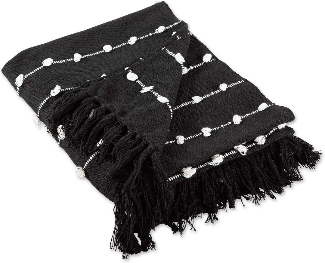 DII Woven Loop Throw Collection, 50x60, Black
