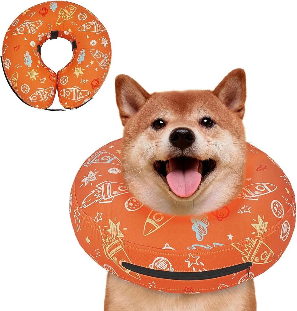 Inflatable Dog Cone Collar for After Surgery, Dog Donut Collar After Surgery, Soft Pet Cone for Small Medium Large Dogs to Stop Licking (L(Neck 12"-16"), Without Shield - Orange) Inflatable Dog Cone Collar for After Surgery, Dog Donut Collar After Surgery, Soft Pet Cone for Small Medium Large Dogs to Stop Licking (L(Neck 12"-16"), Without Shield - Orange)