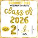 3 x Class of 2026 Graduation Balloons, Gold Foil Graduation Party Decorations, 16-Inch Number & Letter Balloon Set for Grad Party, Indoor & Outdoor Grad Decor, Photo Backdrop