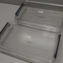 2 Pcs 5.5qt 9 x 13 Plastic Portable Project Case With Snap-Tight Latch Clear Stackable Storage Box With Lids Organizer Container For A4 File Photo Documents Scrapbook Craft Art Supplies (Large-Blue)