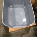 LoopTime Large Cat Litter Box with High Sides,Cat Boxes for Indoor Cats,Cat Litter Pan for Kitty,Litter Box with Low Entry,Easy to Clean,Anti-Splashing (Grey)