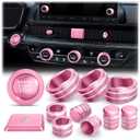 Polodunn for Honda Civic 2022-2026 Accessories, CRV 2023-2026 & Acura Ingetra 2023-2026 (Fit 7" Screen/ 2 Audio Knobs), 12pcs Knob Cover Kit - Hazard Light, Push Start, Audio, AC & Air Vent (Pink)