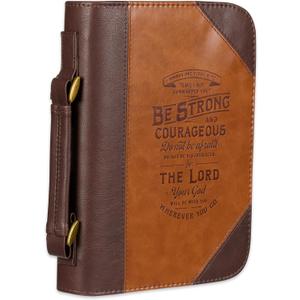 Christian Art Gifts Classic Bible Cover Do Not Be Afraid Joshua 1:9 Faux Leather, Toffee/Brown, XL (Extra Large)