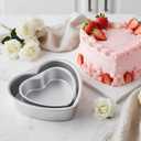 2Pcs Heart Shaped Cake Pans, Heart Baking Pan Cake Tin Mold for Valentines Weddings Birthday Party Oven DIY Desserts (6 inch & 8 inch)