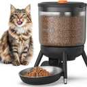 Invengo Automatic Cat Feeder with Timed Food Dispenser, One-Touch Feeding, Dual Power Supply, Anti-Bug Design, Visible 3L Hopper  Automatic Pet Feeder for Cats and Small Dogs (Black)