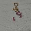 Cute Bling Keychain initial Letter Butterfly Star Pink Purple Gift for Women Girls Bag Cup Charms Accessories