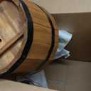 Worth Imports 13" X 13" X 8" Tall Wood Barrel Planter with Light Brown Oil