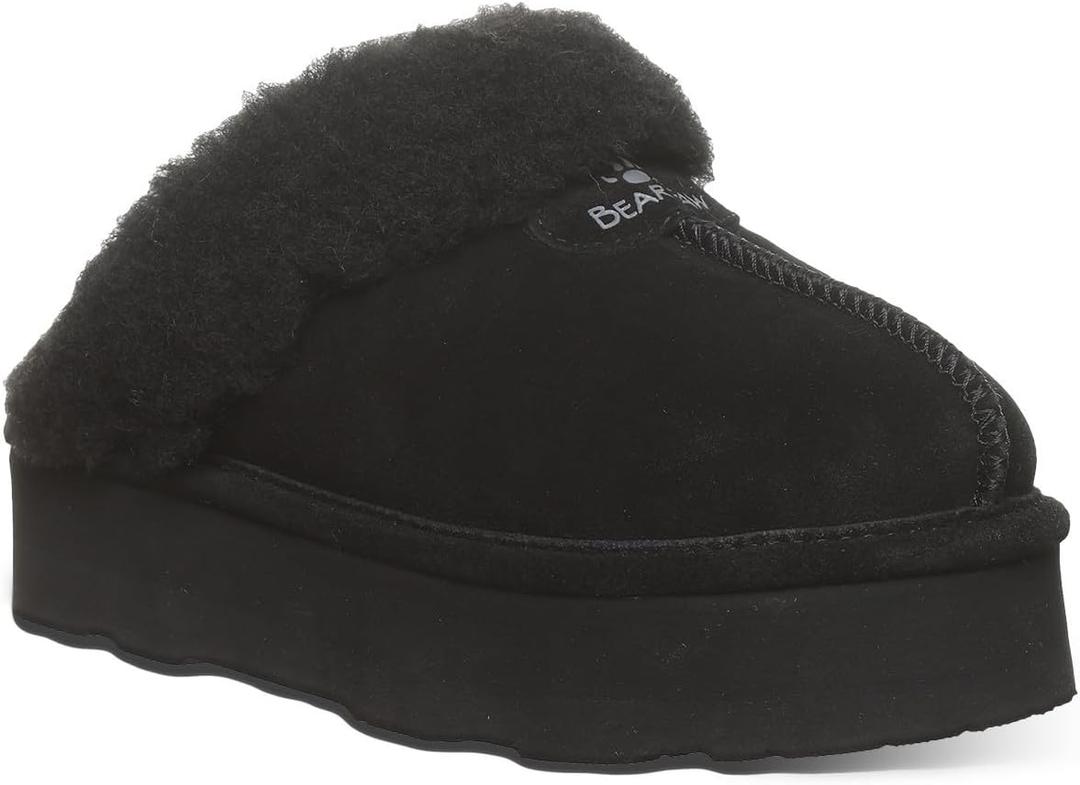 BEARPAW Women's Retro Loki Slippers (10, Black/Black)
