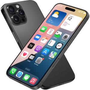 Dummy Fake Phone Model, Looks Like The Real Phone Compatible with Phone 16 PM, for Cell Phone Store Display or Send a Toy Phone for Kids (16ProMax,Black Titanium,The Screen is Printed with Patterns)