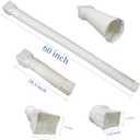 2 Pack Flexible Rain Gutter Downspout Extensions,Drain Downspout Extender,Gutter Extension Flexible,Down Spout Drain Extension Pipes,Extendable from 21 to 60 Inches (White)