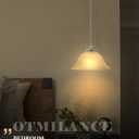 Otmilance Kitchen Pendant Lighting Over Island, 11.8 White Frosted Glass Pendant Lights, Farmhouse Pendant Lights Kitchen Island, Modern Chrome Kitchen Pendant Light for Dinning Living Room (1 Pack)
