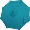 Blissun 9ft Patio Umbrella Replacement Canopy, Market Umbrella Top, Outdoor Table Umbrella Canopy for 8 Ribs, Canopy Only (Cerulean)