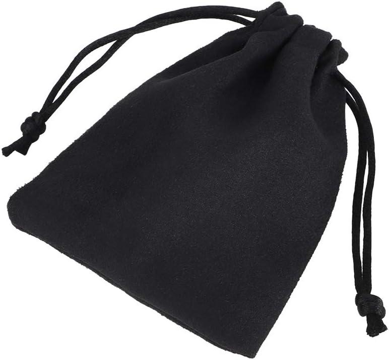JTLB 10PCS Black Double Sided Suede Drawstring Bag Pouch, EcoFriendly and, for Favors, Merchandising, and Parties (9 * 18CM)
