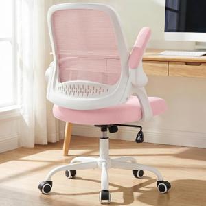 NEO CHAIR Office Computer Chair Ergonomic Mesh Back Flip-Up Arms, Pink