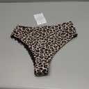 Kepblom Women's High Waisted Bikini Bottom - High Cut Cheeky Rave Bottoms for Beach, Swimming Pool,Rave Festivals (Large, Leopard)