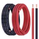 2 Gauge Battery Cable, 15FT Red + 15FT Black Stranded Oxygen-Free Copper Wire, 2 AWG Welding Cable for Automotive, Battery, Solar, Marine and Generator