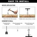 30 Pcs Outdoor Hooks for String Lights,Screw Hooks for Hanging Plants,Ceiling Hooks with Safety Buckle,Square Hanger for Wind Chimes,Bird Feeder,Lanterns,Christmas Decorations (Black)