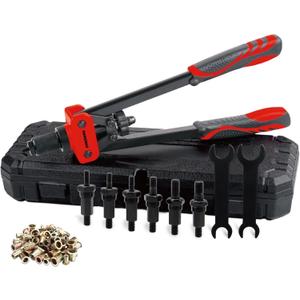 PROWIN 14" RIVET NUT TOOL Labor-saving Hand Rivet Tool Kit Including 6 Interchangeable Mandrels 90pcs Rivnuts 2pcs Wrenches and Rugged Carrying Case