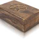 Great Birthday Gift Ideas Handmade Decorative Wooden Jewelry Box Jewelry Organizer Keepsake Box Treasure Chest Trinket Holder Watch Box Storage Lock Box 8 x 5 Inches Housewarming Gift Ideas Men Women