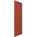 18"W x 36"H True Fit PVC Two Equal Panel Farmhouse Fixed Mount Shutters w/Z-Bar, Unfinished (Per Pair - Hardware Not Included)